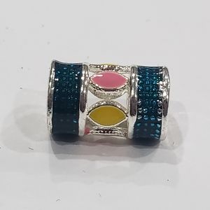 Green Cylinder Charm Bead Spacer Fit European Chain & Pendora Bracelet